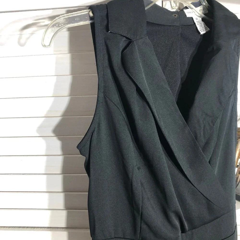 Sincerely Jules Black Jumpsuit Wide Leg Wrap Sleeveless Medium - Picture 6 of 14